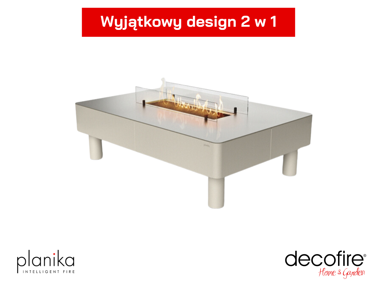 Wyjątkowy design – stolik i kominek 2 w 1