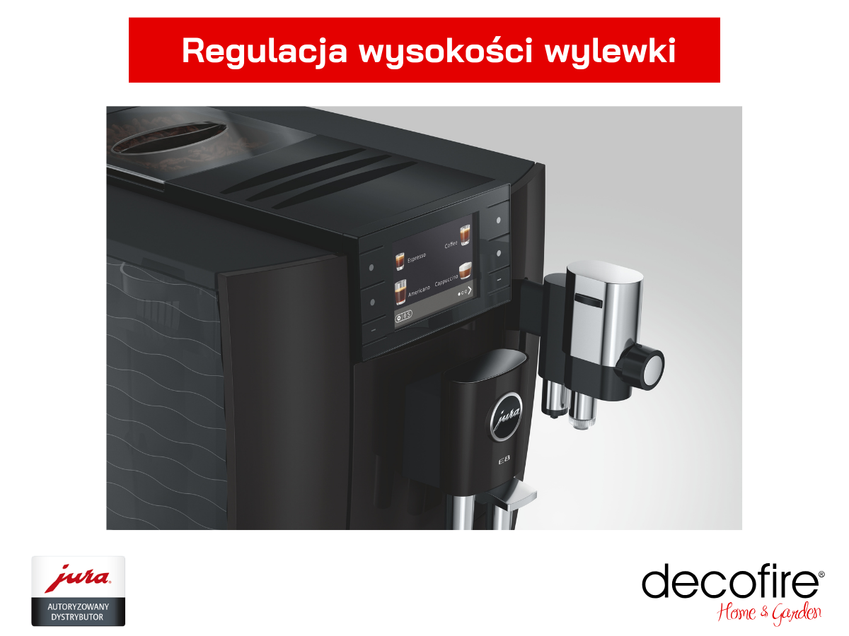 Regulacja wysokości wylewki w ekspresie do kawy Jura E8 Piano Black (ED)