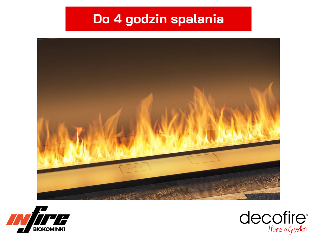 Długi czas pracy biokominka do zabudowy Infire Etronic Basic C1800