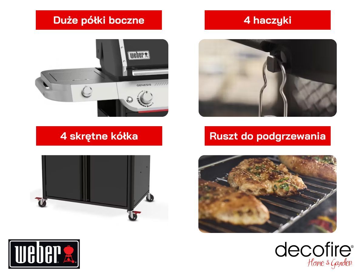 Dodatkowe udogodnienia w grillu gazowym Weber Genesis E-435W
