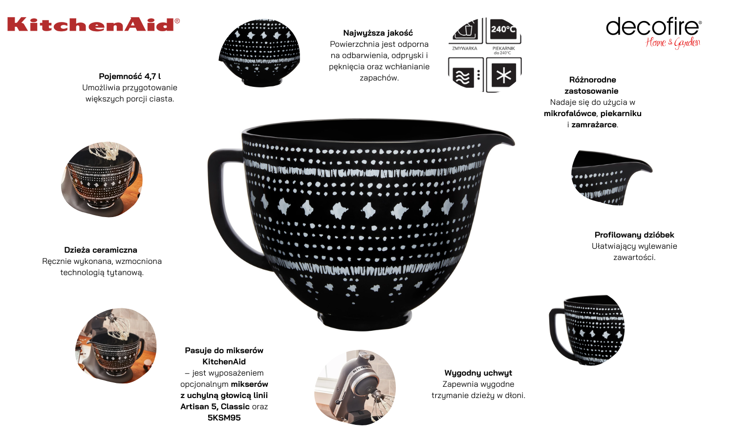 Unikalna dzieża ceramiczna Tapestry 4,7 l Artisan 5 KitchenAid