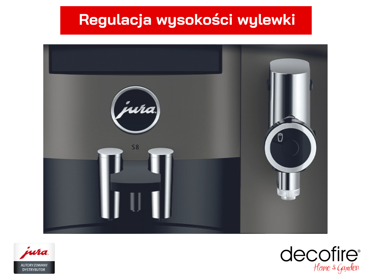 Ekspres do kawy Jura S8 Dark Inox (EB) regulowana wylewka
