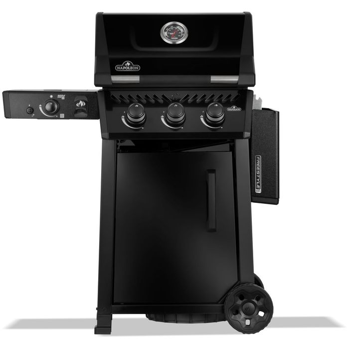 Grill gazowy Napoleon Freestyle PRO 365 z palnikiem bocznym na podczerwień Sizzle Zone czarny jedna półka złożona