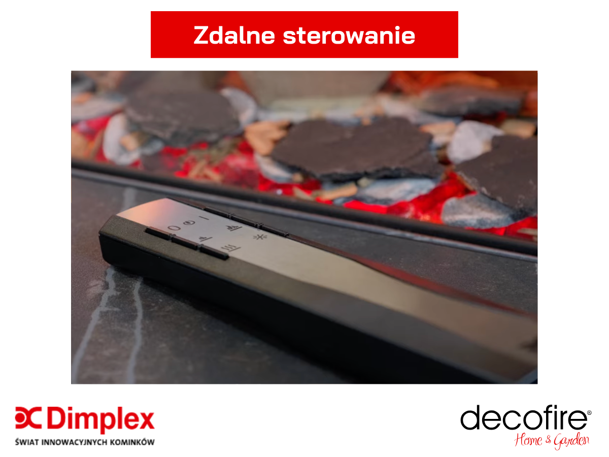 Dimplex kominek elektryczny e-MatriX 800-500 RD – sterowanie pilotem