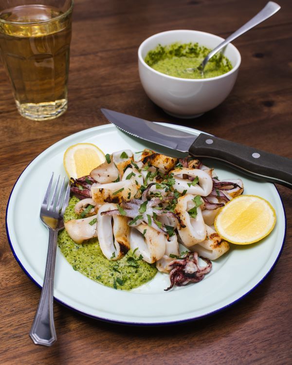Grillowane kalmary z sosem chimichurri