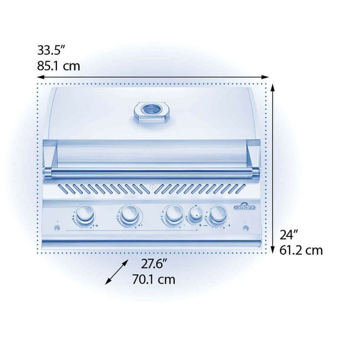 Grill gazowy Napoleon 32-calowy do zabudowy serii 700 z tylnym palnikiem na podczerwień (BIG32RBPMK-1-PL)