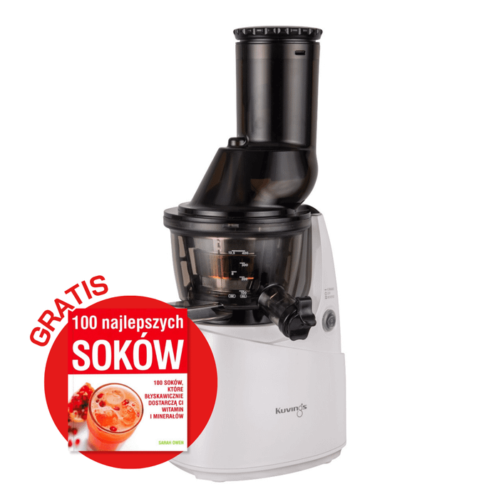 Wyciskarka wolnoobrotowa do soków Kuvings B6000 PLUS biała + książka 100 soków