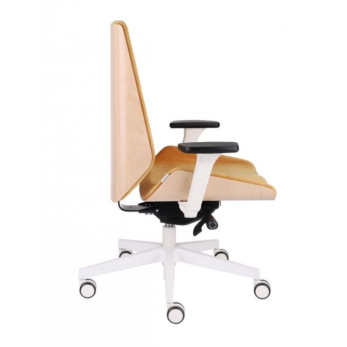 Grospol Fotel biurowy Moon Wood W white tkanina Synergy - 12 kolorów