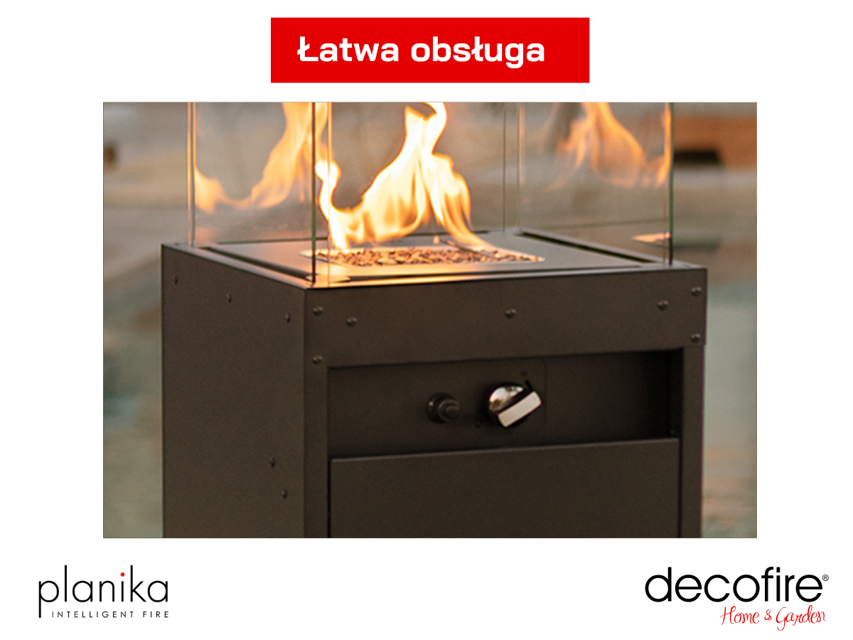 Łatwa obsługa kominka gazowego Faro marki Planika