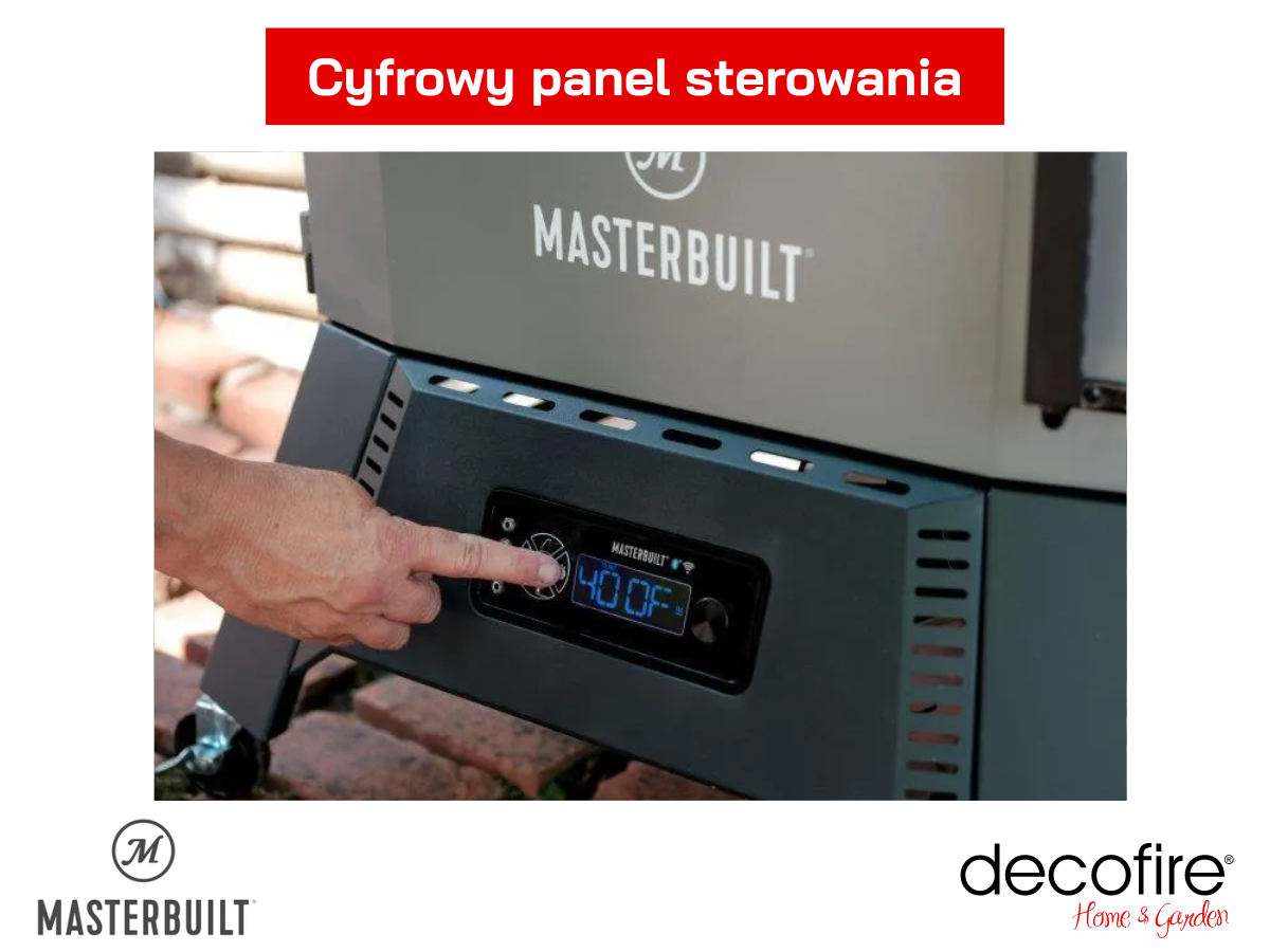 Cyfrowy panel sterowania w wędzarni marki Masterbuilt
