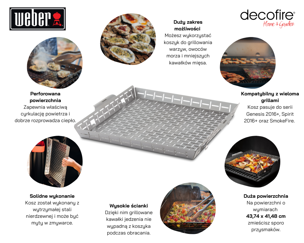 Koszyk do pieczenia Weber CRAFTED główne cechy