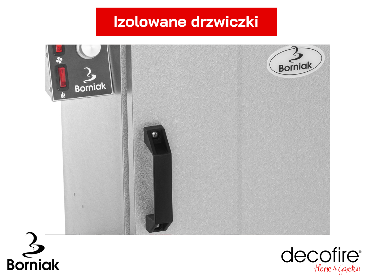 Wędzarnia domoey cyfrowa Borniak Simple UWD-70 v1.4. zbliżenie na drzwi