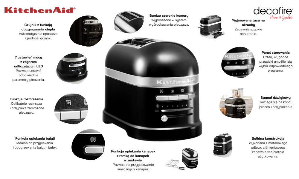 Toster 2 Artisan Onyx Black KitchenAid (5KMT2204EOB)