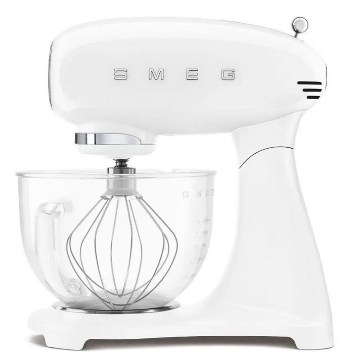 Mikser planetarny 50's style ze szklaną misą Biały 4,8L Smeg (SMF13WHEU) 