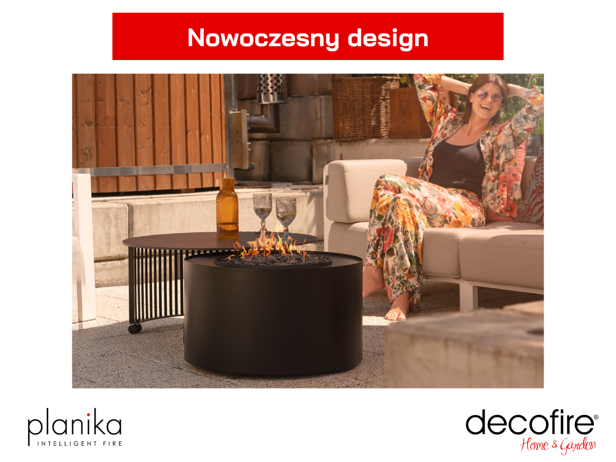 Nowoczesny design – kominek gazowy z funkcją stolika