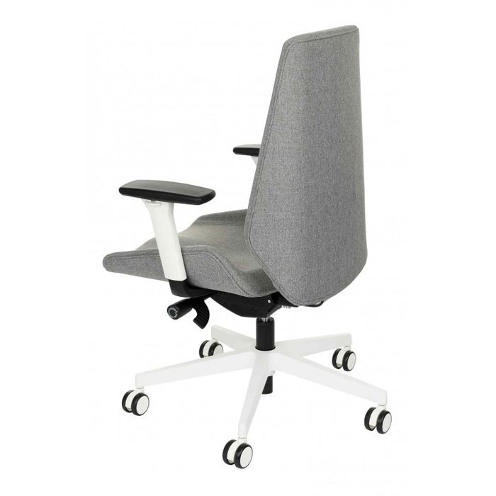 Grospol Fotel biurowy Moon W white tkanina Cura - 8 kolorów
