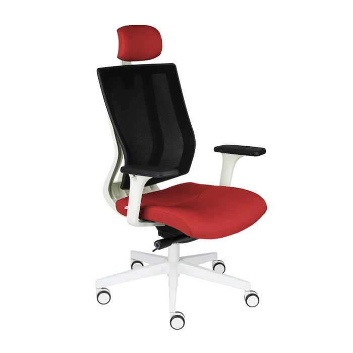 Grospol Fotel biurowy MaxPro WS HD white tkanina Bondai - 8 kolorów