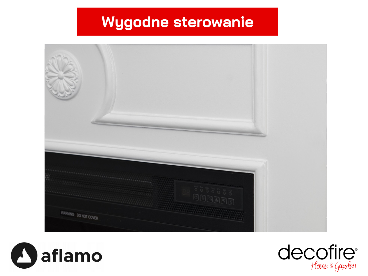 Kominek elektrycny Aflamo Lex wygodne sterowanie