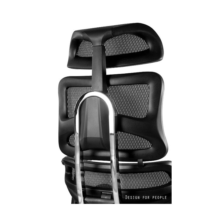 UNIQUE Fotel biurowy ERGOTECH chrome frame czarny (CM-B137A)