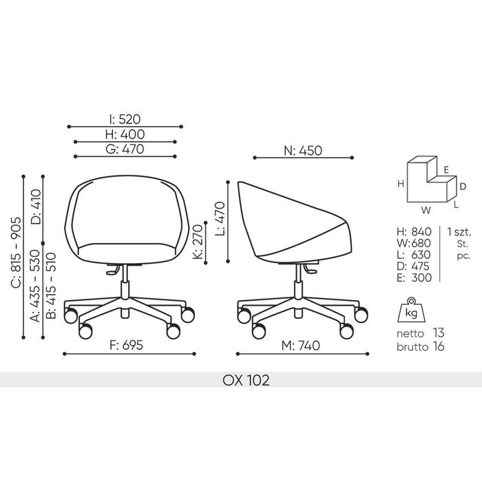 Fotel obrotowy OX:CO OX 102 Bejot