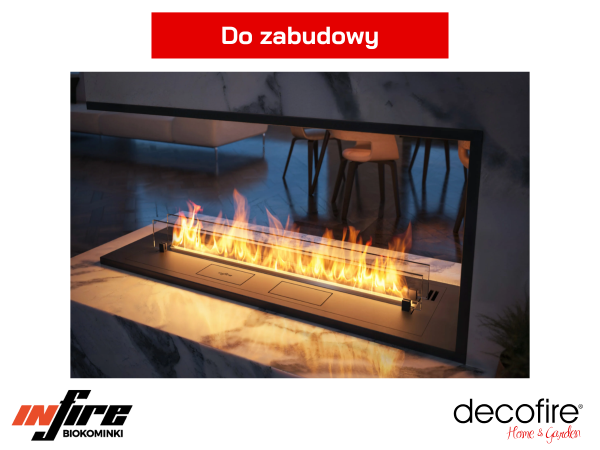 Biokominek do zabudowy Infire Etronic U1200 montaż we wnęce