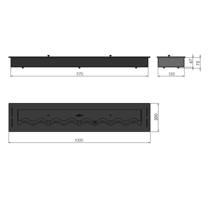 Palnik do zabudowy Infire Black Burner 1000 Slim Line