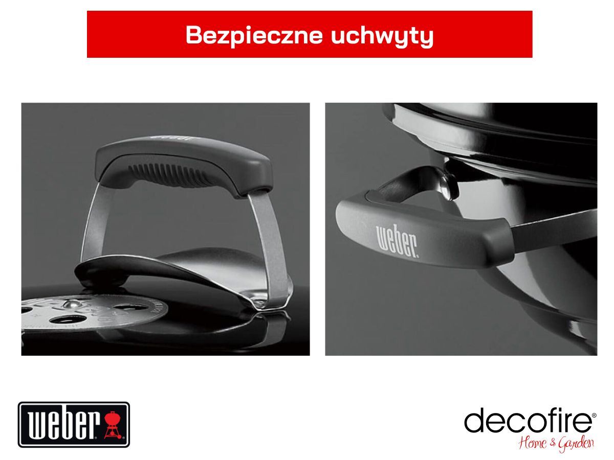 Grill węglowy Weber Compact Kettle 57 cm – bezpieczne uchwyty