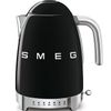 Czajnik z regulacją temperatury 1,7L  50's style Czarny Smeg (KLF04BLEU)