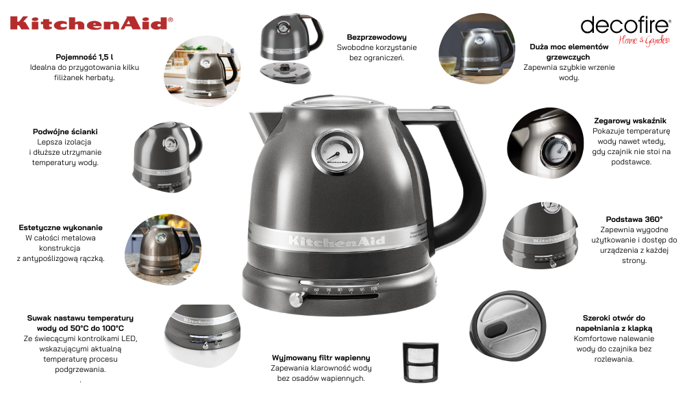 Czajnik Artisan 1,5 l Medallion Silver KitchenAid