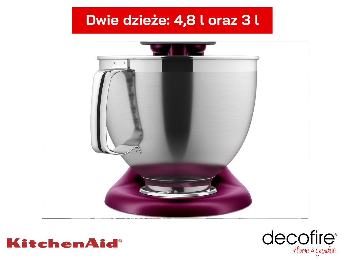 Mikser planetarny Artisan 5KSM195PSEBE Beetroot KitchenAid z dzieżą za stali szlachetnej