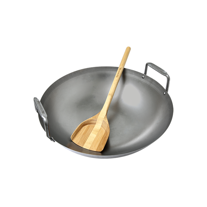 Wok do grilla ze stali węglowej z bambusową szpatułką do Big Green Egg (120779)