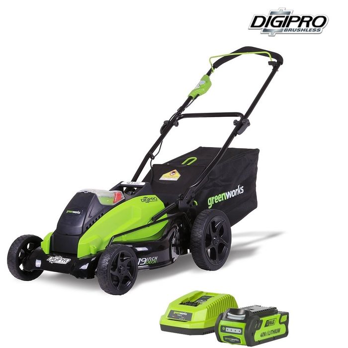 Zestaw GreenWorks Akumulatorowa Kosiarka DigiPro 45 cm 4w1 G-MAX 40 V + Bateria 4Ah + Ładowarka (2500407UB)