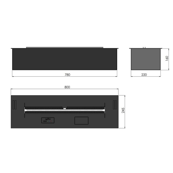 Biokominek do zabudowy Infire Etronic Basic Burner Basic 800