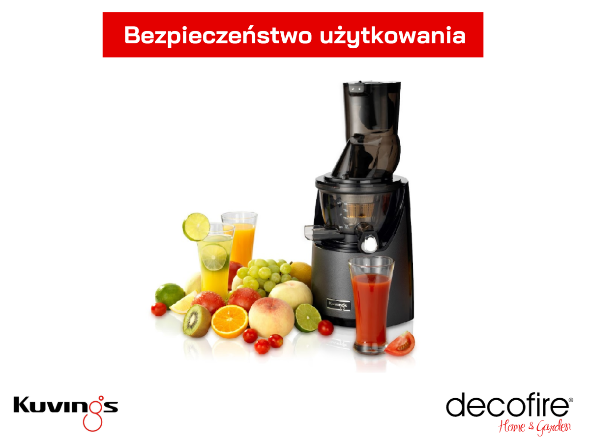 Bezpieczeństwo użytkowania wyciskarki wolnoobrotowej Kuvings Evo820 
