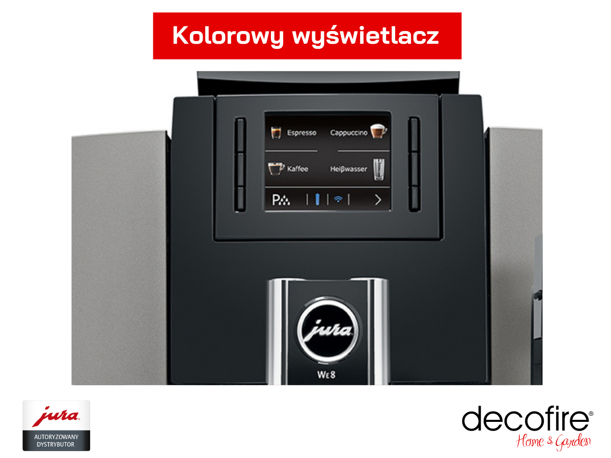Kolorowy wyświetlacz w ekspresie do kawy Jura WE8 Dark Inox