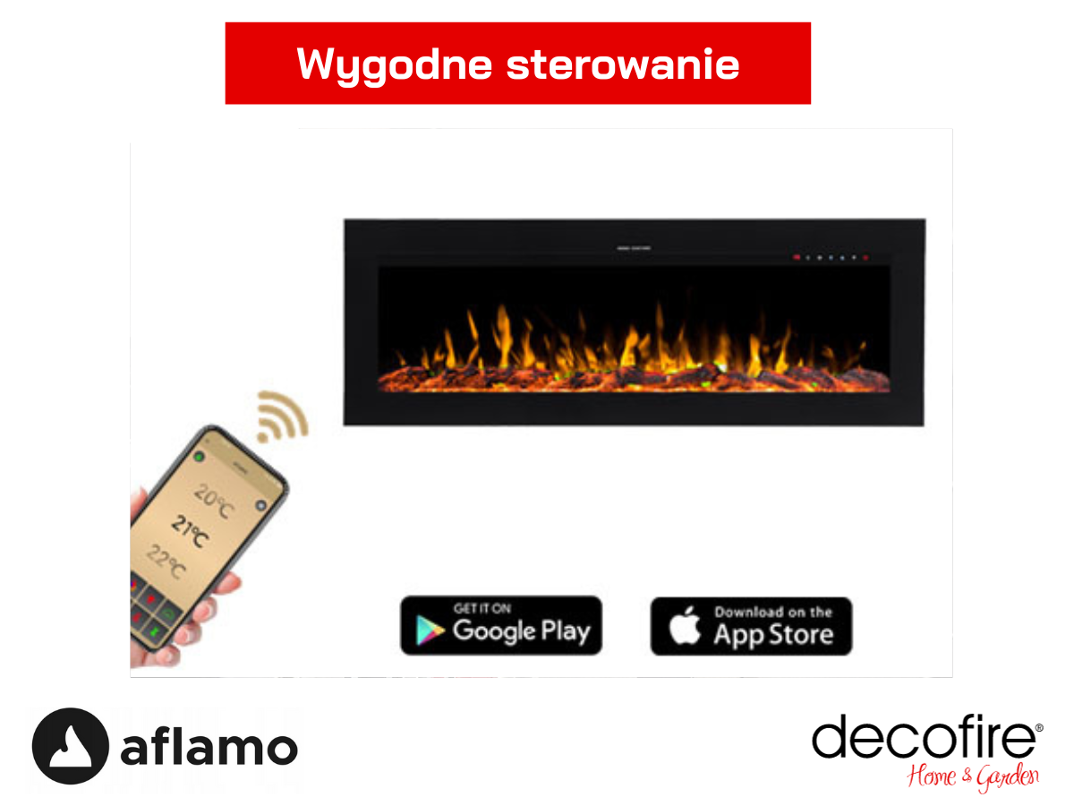 Kominek elektryczny Aflamo Diamond wygodne sterowanie