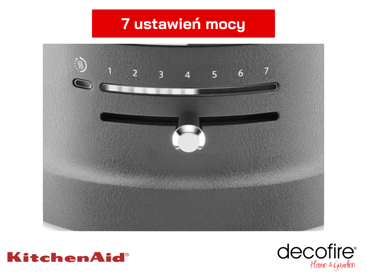 7 ustawień mocy w tosterze 2  Artisan Imperial Grey KitchenAid