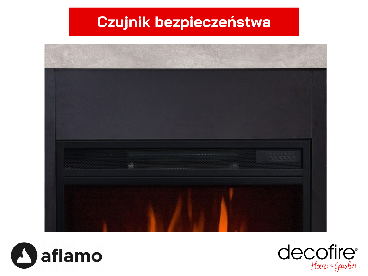 Czujnik bezpieczeństwa w kominku elektrycznym Aflamo Simple LED 3D