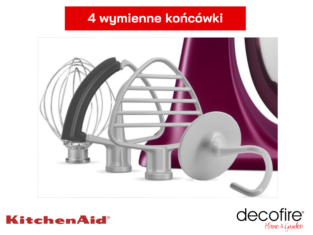 Mikser Artisan 5KSM195PSEBE Beetroot z 4 końcówkami