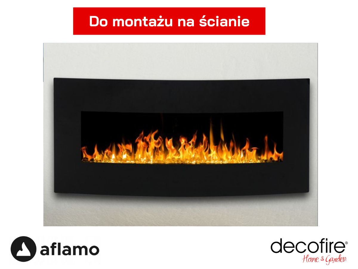 Naścienny kominek elektryczny Aflamo Malibu czarny