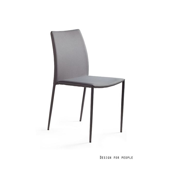 UNIQUE krzesło Design eko-skóra szara (DES-RPU-004)