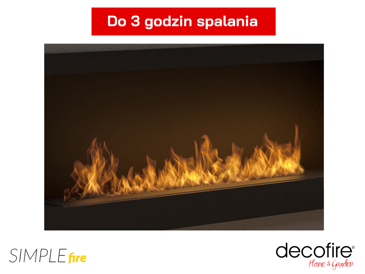 Biokominek narożny Simple Fire CORNER 1200L do 3 godzin spalania