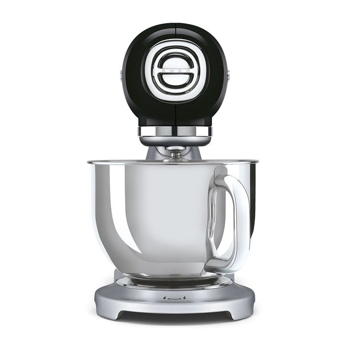 Mikser planetarny 50's style ze srebrną podstawą Czarny 4,8L Smeg (SMF04BLEU)