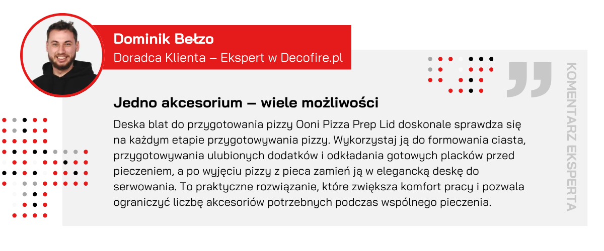 Deska blat do przygotowania pizzy Ooni Pizza Prep Lid cechy