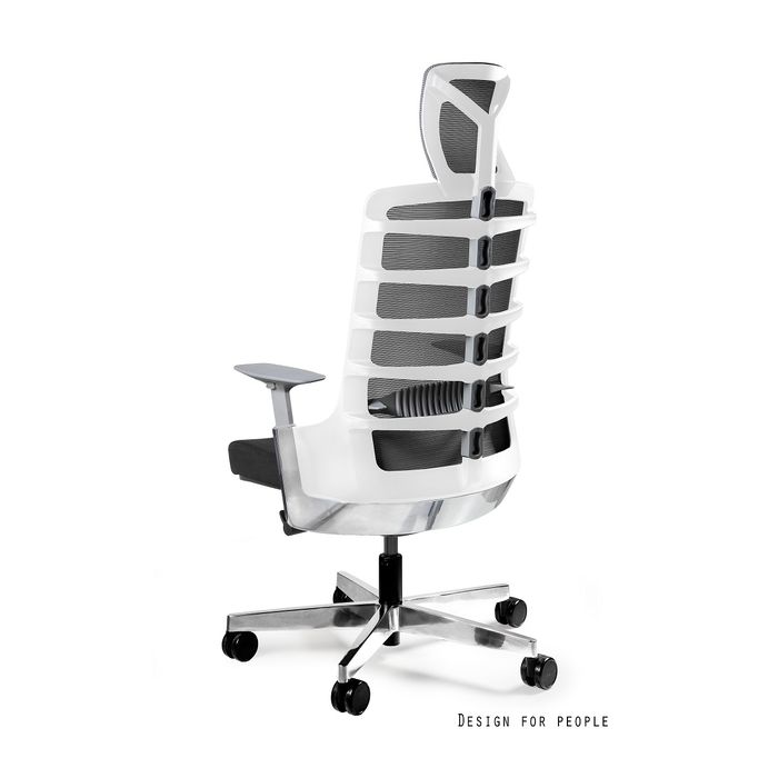 UNIQUE Fotel biurowy SPINELLY biały stelaż / siedzisko tkanina materiałowa różne kolory (999W-BL)