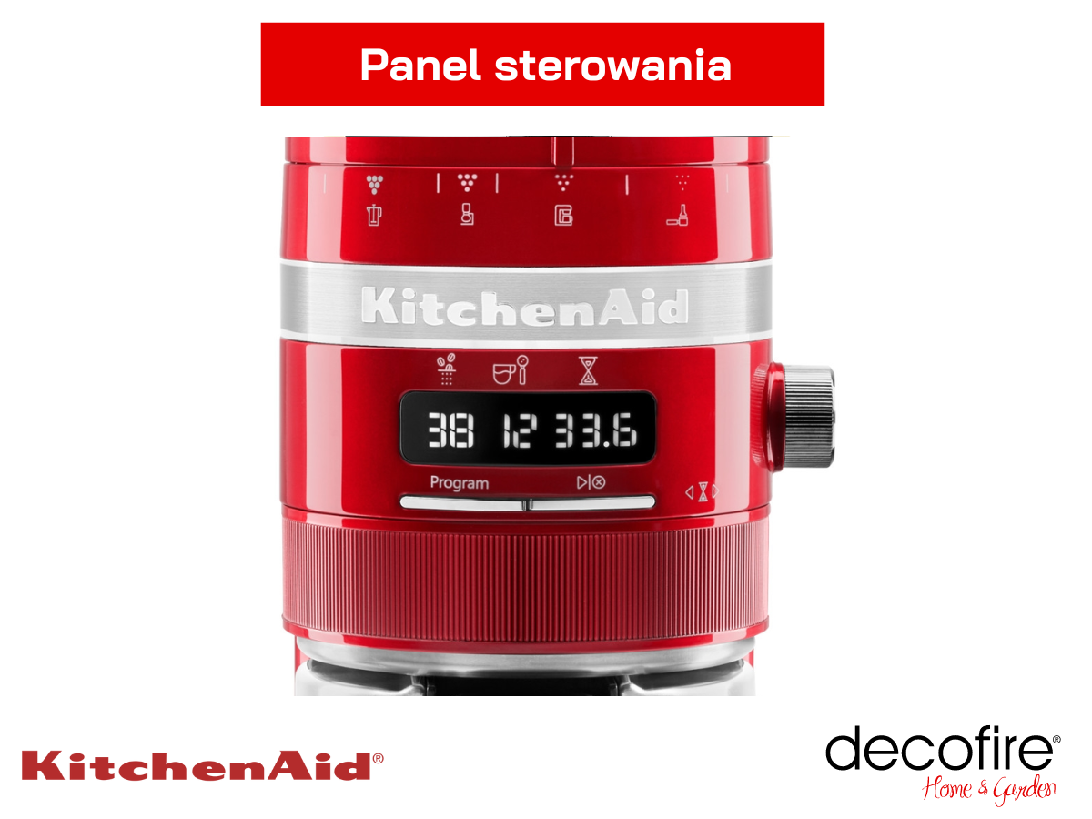 Panel sterowania w młynku do kawy Artisan Candy Apple KitchenAid 