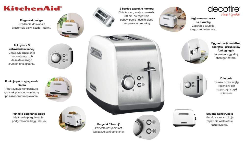 Toster 2 Classic White KitchenAid