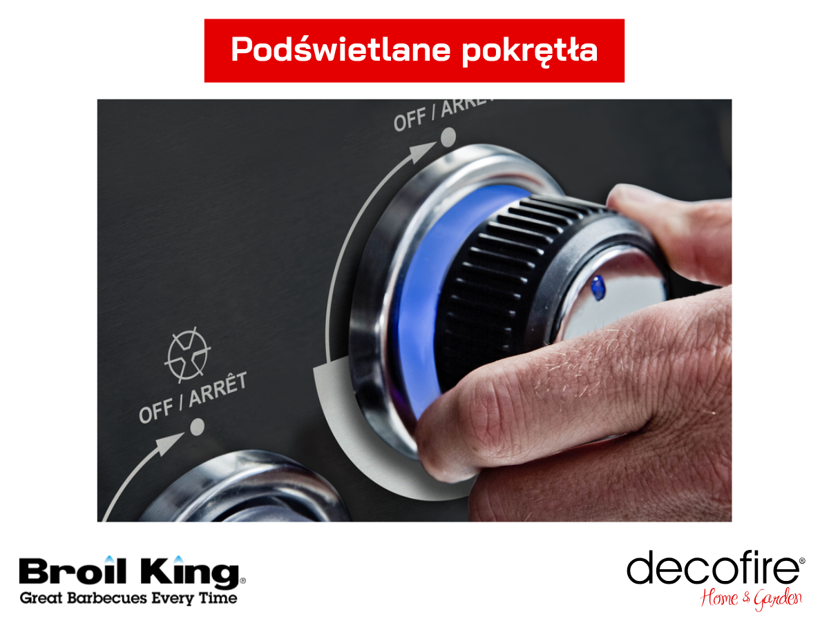 6 podświetlanych pokręteł