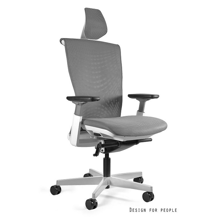 UNIQUE fotel biurowy Reya biały / siatka szara (1229-W-RS02-H-RS02)
