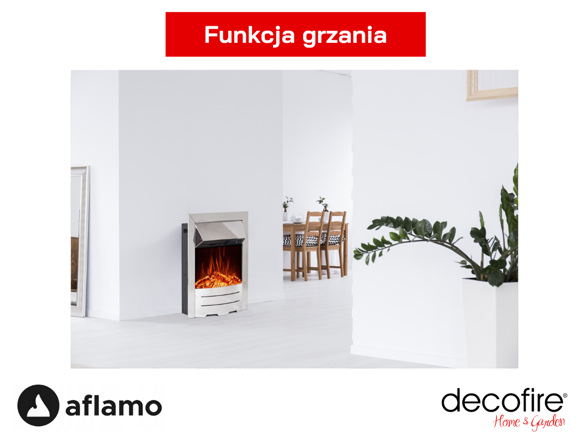 Kominek elektryczny Aflamo Dexter z funkcją grzania